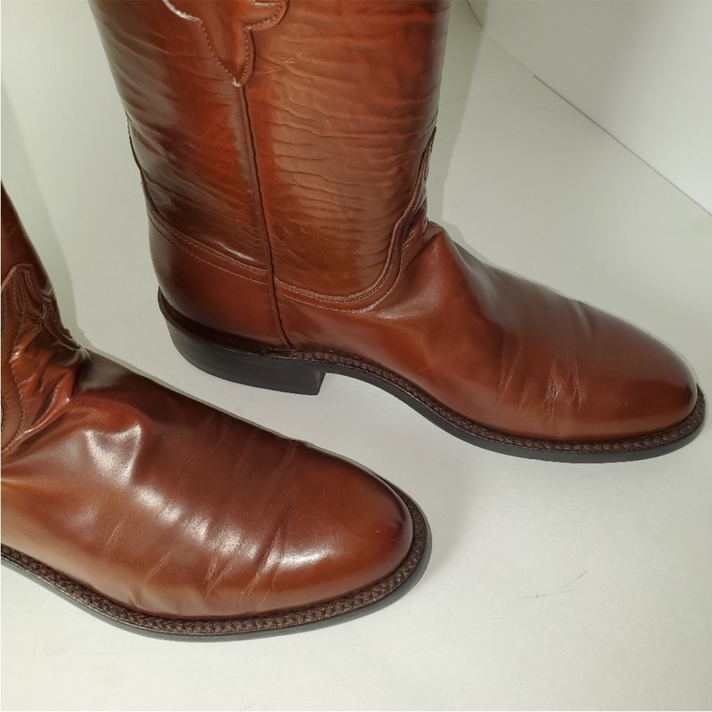 Lucchese Classics Men's Western Roper Boots Color Brown Size 7 B Handmade - Picture 7 of 15